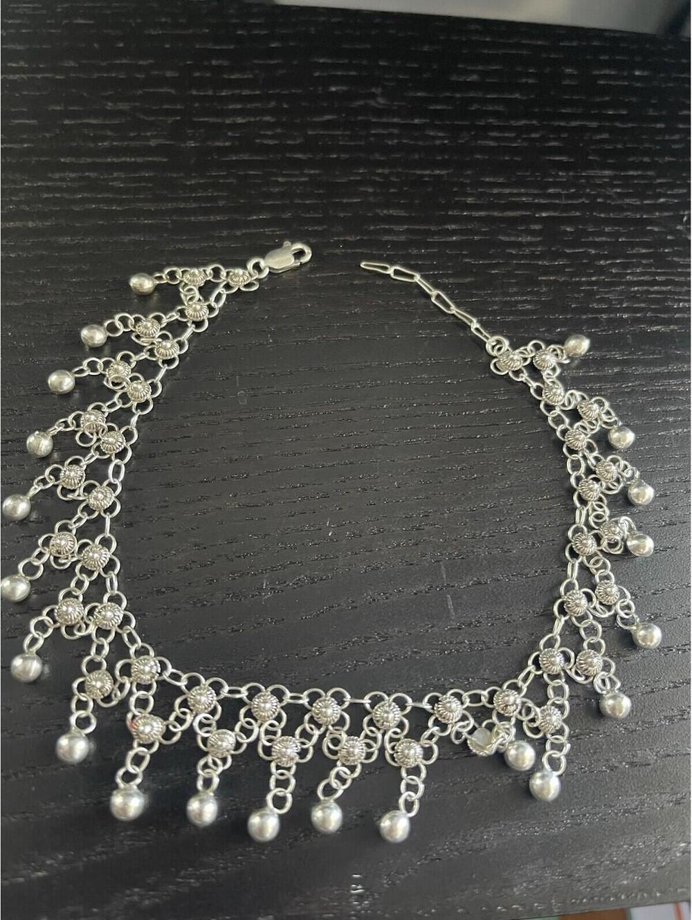 NEW MILOR ITALY STERLING SILVER MULTIPLE BALLS BEADS 9 INCH ANKLET BRACELET